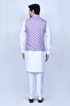 Shop_Arihant Rai Sinha_Purple Art Silk Printed Floral Garden Bundi And Kurta Set _at_Aza_Fashions