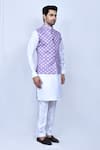 Buy_Arihant Rai Sinha_Purple Art Silk Printed Floral Garden Bundi And Kurta Set 