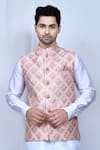 Buy_Arihant Rai Sinha_Peach Art Silk Printed And Embroidered Patola Bundi Kurta Set 