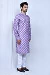 Buy_Arihant Rai Sinha_Purple Art Silk Printed And Embroidered Floral Sequin & Thread Kurta Set 