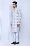 Adara Khan_Multi Color Kurta Cotton Printed And Embroidered Haze & Pant Set_at_Aza_Fashions