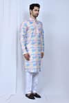 Buy_Adara Khan_Multi Color Kurta Cotton Printed And Embroidered Haze & Pant Set