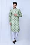 Buy_Arihant Rai Sinha_Green Kurta Cotton Printed Moroccan Pant Set _at_Aza_Fashions