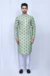 Shop_Arihant Rai Sinha_Green Kurta Cotton Printed Moroccan Pant Set _Online_at_Aza_Fashions