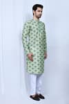 Buy_Arihant Rai Sinha_Green Kurta Cotton Printed Moroccan Pant Set 