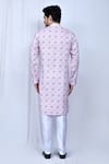 Shop_Arihant Rai Sinha_Pink Kurta Cotton Printed And Embroidered Checkered Pant Set _at_Aza_Fashions