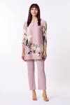 Buy_Scarlet Sage_Pink Polyester Round Neck Amina Floral Print Kurta And Pant Set_Online_at_Aza_Fashions