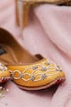 Shop_Stitched soles_Yellow Embroidered Pearl Princess Juttis _at_Aza_Fashions