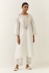 Buy_Anantaa by Roohi_Off White Silk Chanderi Embroidered Floral Round Kurta And Palazzo Set _at_Aza_Fashions
