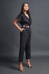 Buy_Deepika Arora_Black Ponte Roma Plain Lapel Collar Jumpsuit With Belt _Online_at_Aza_Fashions