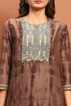 Shop_Soniya G_Brown Georgette Hand Embroidered And Printed Sequin Pakistani Yoke Kurta Set _Online_at_Aza_Fashions