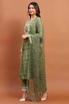 Soniya G_Green Georgette Hand Embroidered And Printed Sequin Pakistani Tie-dyed Kurta Set _Online_at_Aza_Fashions