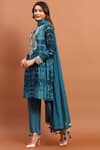 Soniya G_Blue Georgette Hand Embroidered And Printed Pakistani Tie-dyed Kurta Pant Set _Online_at_Aza_Fashions