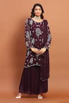 Buy_Soniya G_Purple Georgette Embroidery Thread Round Sequin Kurta Set_at_Aza_Fashions