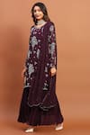 Buy_Soniya G_Purple Georgette Embroidery Thread Round Sequin Kurta Set_Online_at_Aza_Fashions