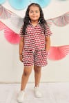 Buy_Tiny Colour Clothing_Red Cotton Printed Elephant Shirt And Shorts Set _at_Aza_Fashions