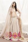 Buy_Anita Kanwal_Brown Banarasi Embellished Mukaish Sweetheart Neck Work Lehenga Set _at_Aza_Fashions