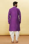 Shop_Arihant Rai Sinha_Purple Silk Embroidered Floral Kurta And Dhoti Pant Set _at_Aza_Fashions