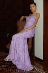 Buy Nadine Dhody Purple Tulle Sequins, Cut Work Open Neck Claire Embroidered Gown at Aza Fashions Buy_Nadine Dhody_Purple Tulle Sequins, Cut Work Open Neck Claire Embroidered Gown _at_Aza_Fashions