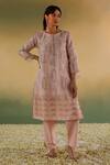 Buy Taisha Pink Linen, , Handloom Tassels Sattva Geometric Woven Kurta Set Online at Aza Fashions Buy_Taisha_Pink Linen, , Handloom Tassels Sattva Geometric Woven Kurta Set _Online_at_Aza_Fashions
