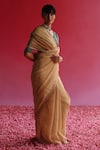 Buy_Taisha_Yellow Saree Pure Crushed Zari Tissue Sharad Sequin Border With Blouse _Online_at_Aza_Fashions