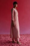 Taisha_Pink Silk Kaljo Zari Tissue Flare Pant _at_Aza_Fashions