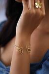 Buy_Varnika Arora_Gold Plated Cut Work Clio Floral Bangle _Online_at_Aza_Fashions