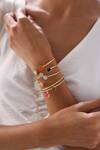 Shop_Varnika Arora_Gold Plated Azora Bangle _at_Aza_Fashions