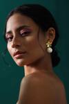 Buy_Varnika Arora_Gold Plated Pearls Bloom Embellished Earrings _Online_at_Aza_Fashions