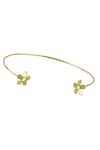 Shop_Varnika Arora_Gold Plated Anther Floral Pattern Necklace _at_Aza_Fashions