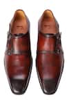 Shop_Zufr_Wine Edison Calfskin Leather Monk Shoes_at_Aza_Fashions