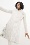 Shop Arjan Dugal Ivory Chanderi Silk Embroidered Thread And Zari Work Achkan Set Online at Aza Fashions Shop_Arjan Dugal_Ivory Chanderi Silk Embroidered Thread And Zari Work Achkan Set _Online_at_Aza_Fashions