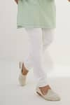 Arjan Dugal_Green Chanderi Silk Plain Short Kurta Set _Online_at_Aza_Fashions