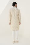 Shop Arjan Dugal Cream Chanderi Silk, Silk, Viscose Floral Print Kurta Set at Aza Fashions Shop_Arjan Dugal_Cream Chanderi Silk, Silk, Viscose Floral Print Kurta Set _at_Aza_Fashions