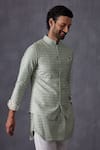 Buy Arjan Dugal Green Chanderi Silk Embroidery Bundi Online at Aza Fashions Buy_Arjan Dugal_Green Chanderi Silk Embroidery Bundi _Online_at_Aza_Fashions