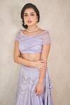Shop Sammohi By Moksha And Hiral Purple Silk, Tulle Sequins, Beads Hand Embroidered Blouse Lehenga Set Online at Aza Fashions Shop_Sammohi By Moksha And Hiral_Purple Silk, Tulle Sequins, Beads Hand Embroidered Blouse Lehenga Set _Online_at_Aza_Fashions
