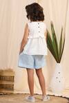 Shop_Casa Ninos_White Linen Embroidery Placement Top And Shorts Set _at_Aza_Fashions