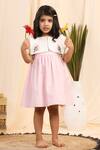 Buy_Casa Ninos_Pink Linen Embroidery Collar Dress _at_Aza_Fashions