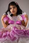 CASA NINOS_Purple Sequin Embroidered Dress For Girls_at_Aza_Fashions