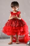 Shop_Casa Ninos_Red Net Sequins Embroidered Dress _Online_at_Aza_Fashions