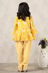 Shop_Casa Ninos_Yellow Muslin Embroidery Zig Zag Print Jacket And Pant Set_at_Aza_Fashions