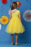 Shop_Casa Ninos_Yellow Cotton, Net Ruffled Yoke Dress _at_Aza_Fashions