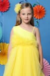 Casa Ninos Yellow Cotton, Net Ruffled Yoke Dress Online at Aza Fashions Casa Ninos_Yellow Cotton, Net Ruffled Yoke Dress _Online_at_Aza_Fashions