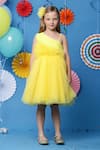Buy_Casa Ninos_Yellow Cotton, Net Ruffled Yoke Dress _Online_at_Aza_Fashions