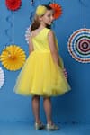 Casa Ninos_Yellow Cotton, Net Ruffled Yoke Dress _at_Aza_Fashions
