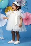 Shop_Casa Ninos_Off White Net, Satin Feathers Embellished Dress _Online_at_Aza_Fashions