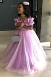 Buy Casa Ninos Purple Cotton, Organza Pearls Embellished Yoke Gown at Aza Fashions Buy_Casa Ninos_Purple Cotton, Organza Pearls Embellished Yoke Gown _at_Aza_Fashions