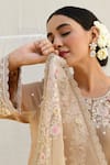 Buy_Label Niti Bothra_Ivory Banaras Silk Base Embroidered Resham Round Applique Kurta Pant Set_Online_at_Aza_Fashions