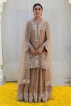 Buy_Label Niti Bothra_Ivory Banaras Silk Base Embroidered Resham Round Work Kurta Sharara Set_at_Aza_Fashions