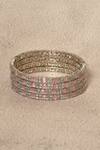 Shop_Nazaakat By Samara Singh_Pink Stone Studded Bangles - Set Of 4_at_Aza_Fashions
